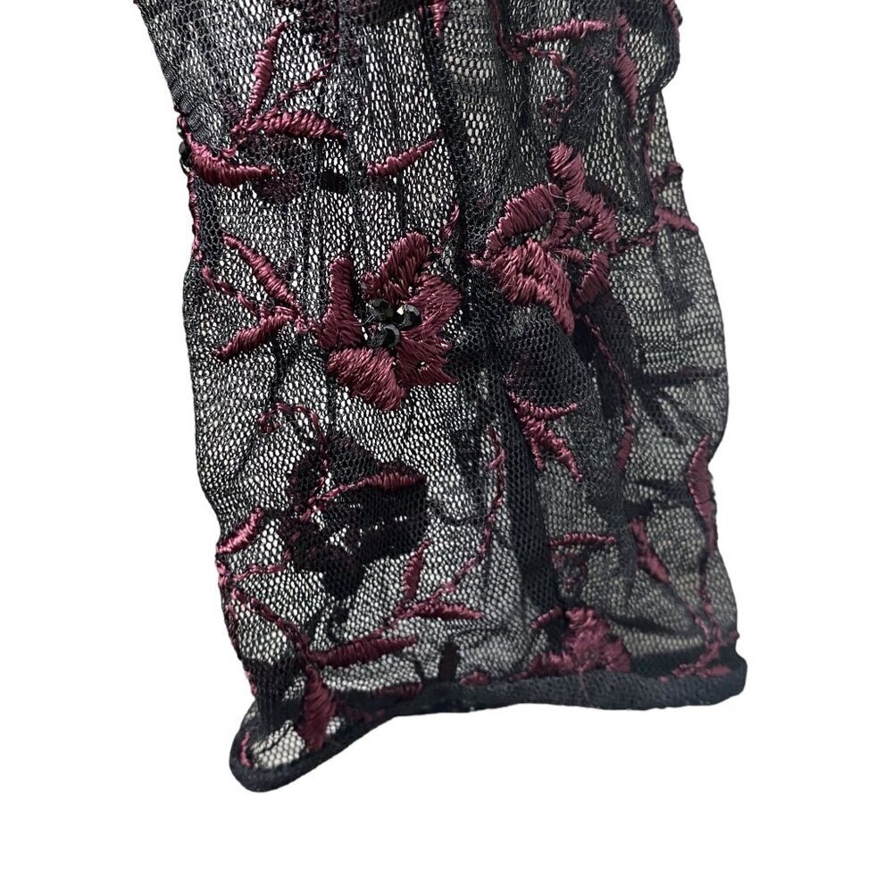 PAMELA DENNIS Couture Silk Evening Gown Sz 10 Formal Long Dress Burgundy Black - Picture 15 of 16